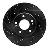 E-Line Drilled & Slotted Black Brake Rotor, Fits Select Kia/Hyundai/Genesis, Position: Front Left - image 1