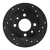E-Line Drilled & Slotted Black Brake Rotor, 1966-1992 Fits Multiple Makes/Models, Position: Front & Rear Right - image 1