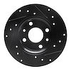 E-Line Drilled & Slotted Black Brake Rotor, 2009-2019 Mopar, Position: Rear Left - image 1