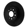 E-Line Drilled & Slotted Black Brake Rotor, 2014-2019 Mopar, Position: Rear Left - image 1