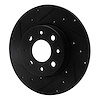 E-Line Drilled & Slotted Black Brake Rotor, 2013-2019 Mopar, Position: Rear Left - image 1