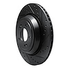 E-Line Drilled & Slotted Black Brake Rotor, 2017-2020 Kia/Hyundai/Genesis, Position: Rear Right - image 1