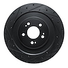 E-Line Drilled & Slotted Black Brake Rotor, Fits Select Kia/Hyundai/Genesis, Position: Rear Left