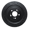 E-Line Drilled & Slotted Black Brake Rotor, Fits Select Kia/Hyundai/Genesis, Position: Rear Right - image 1