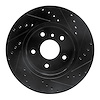 E-Line Drilled & Slotted Black Brake Rotor, 1994-2002 Land Rover, Position: Front Left - image 1