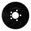 E-Line Drilled & Slotted Black Brake Rotor, 2002-2005 Land Rover, Position: Front Left - image 1