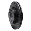 E-Line Drilled & Slotted Black Brake Rotor, 2005-2007 Land Rover, Position: Front Right - image 1