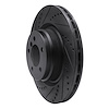 E-Line Drilled & Slotted Black Brake Rotor, 2006-2012 Land Rover, Position: Front Left - image 1