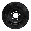 E-Line Drilled & Slotted Black Brake Rotor, 2006-2012 Land Rover, Position: Front Right - image 1