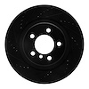 E-Line Drilled & Slotted Black Brake Rotor, 2006-2009 Land Rover, Position: Front Left - image 1