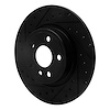 E-Line Drilled & Slotted Black Brake Rotor, 2015-2020 Fits Multiple Makes/Models, Position: Rear Left - image 1
