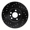 E-Line Drilled & Slotted Black Brake Rotor, 2015-2020 Fits Multiple Makes/Models, Position: Rear Right - image 1
