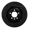 E-Line Drilled & Slotted Black Brake Rotor, 2018-2021 Land Rover, Position: Front Left - image 1
