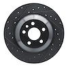 E-Line Drilled & Slotted Black Brake Rotor, Fits Select Fits Multiple Makes/Models, Position: Rear Left