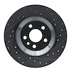 E-Line Drilled & Slotted Black Brake Rotor, Fits Select Fits Multiple Makes/Models, Position: Rear Right - image 1