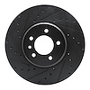 E-Line Drilled & Slotted Black Brake Rotor, Fits Select Land Rover, Position: Front Left - image 1