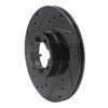E-Line Drilled & Slotted Black Brake Rotor, 1985-1994 Subaru, Position: Front Left - image 2