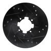 E-Line Drilled & Slotted Black Brake Rotor, 1985-1994 Subaru, Position: Front Left - image 4