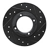 E-Line Drilled & Slotted Black Brake Rotor, 1985-1991 Subaru, Position: Rear Right - image 1
