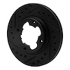 E-Line Drilled & Slotted Black Brake Rotor, 1987-1994 Subaru, Position: Front Left - image 1