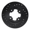 E-Line Drilled & Slotted Black Brake Rotor, 1987-1994 Subaru, Position: Front Right - image 3