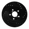 E-Line Drilled & Slotted Black Brake Rotor, 1990-2001 Subaru, Position: Front Left - image 1