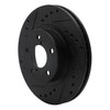 E-Line Drilled & Slotted Black Brake Rotor, 1990-2001 Subaru, Position: Front Left - image 2