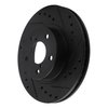 E-Line Drilled & Slotted Black Brake Rotor, 1990-2001 Subaru, Position: Front Right - image 2