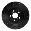 E-Line Drilled & Slotted Black Brake Rotor, 1990-2008 Fits Multiple Makes/Models, Position: Rear Left - image 4