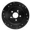 E-Line Drilled & Slotted Black Brake Rotor, 1990-2008 Fits Multiple Makes/Models, Position: Rear Right - image 1