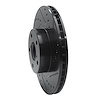 E-Line Drilled & Slotted Black Brake Rotor, 1990-2016 Fits Multiple Makes/Models, Position: Front Right - image 1