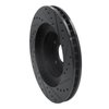 E-Line Drilled & Slotted Black Brake Rotor, 1992-1997 Subaru, Position: Front Left - image 2