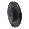 E-Line Drilled & Slotted Black Brake Rotor, 1992-1997 Subaru, Position: Front Left - image 3