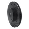 E-Line Drilled & Slotted Black Brake Rotor, 1992-1997 Subaru, Position: Front Right - image 3