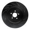 E-Line Drilled & Slotted Black Brake Rotor, 2003-2004 Subaru, Position: Rear Left - image 2