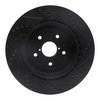 E-Line Drilled & Slotted Black Brake Rotor, 2005-2007 Subaru, Position: Rear Left - image 3