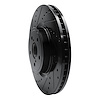 E-Line Drilled & Slotted Black Brake Rotor, 2005-2018 Subaru, Position: Front Left - image 1