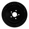 E-Line Drilled & Slotted Black Brake Rotor, 2005-2009 Subaru, Position: Rear Left - image 2