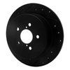 E-Line Drilled & Slotted Black Brake Rotor, 2005-2009 Subaru, Position: Rear Left - image 3
