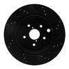 E-Line Drilled & Slotted Black Brake Rotor, 2008-2020 Subaru, Position: Rear Left - image 4