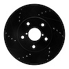 E-Line Drilled & Slotted Black Brake Rotor, 2015-2019 Subaru, Position: Front Left - image 1