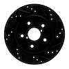 E-Line Drilled & Slotted Black Brake Rotor, Fits Select Subaru, Position: Rear Right - image 1