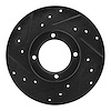 E-Line Drilled & Slotted Black Brake Rotor, 1980-1983 Subaru, Position: Front Left