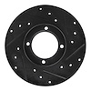 E-Line Drilled & Slotted Black Brake Rotor, 1980-1983 Subaru, Position: Front Right
