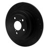 E-Line Drilled & Slotted Black Brake Rotor, 2000-2006 Subaru, Position: Rear Left - image 3