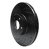 E-Line Drilled & Slotted Black Brake Rotor, 2001-2008 Fits Multiple Makes/Models, Position: Front Left - image 1