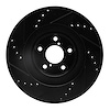 E-Line Drilled & Slotted Black Brake Rotor, 2001-2008 Fits Multiple Makes/Models, Position: Front Right - image 1