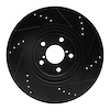 E-Line Drilled & Slotted Black Brake Rotor, Fits Select Fits Multiple Makes/Models, Position: Front Left - image 1