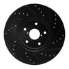 E-Line Drilled & Slotted Black Brake Rotor, 2006-2021 Subaru, Position: Front Left - image 2