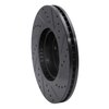 E-Line Drilled & Slotted Black Brake Rotor, 2006-2021 Subaru, Position: Front Left - image 4